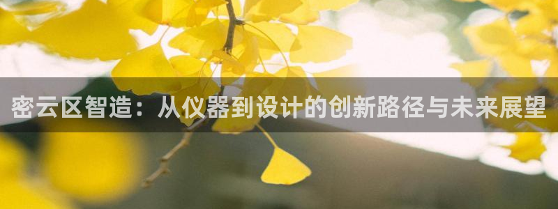 电子CQ9跳高高：密云区智造：从仪器到设计的创新路径与未来展