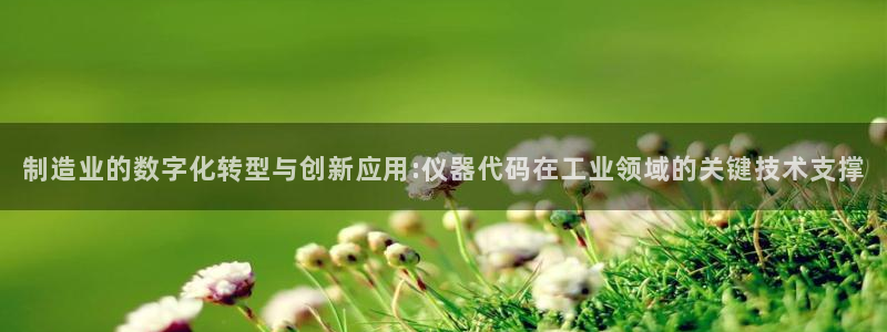 cq9电子福神：制造业的数字化转型与创新应用:仪器代码在工业